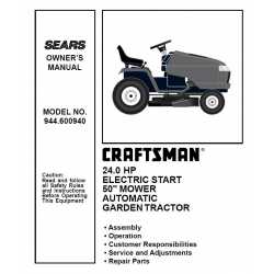 Craftsman Tractor Parts Manual 944.600940