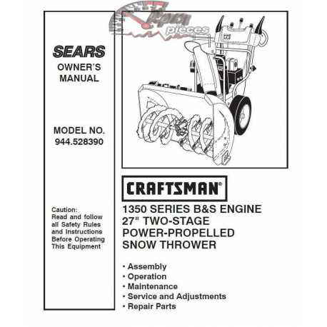 Craftsman snowblower Parts Manual 944.528390