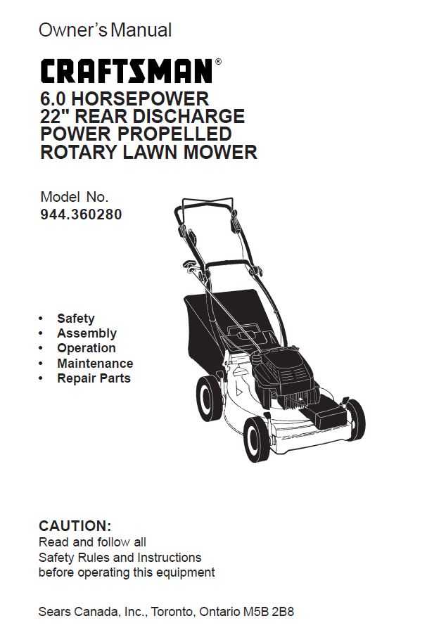 Craftsman lawn mower parts Manual 944.360280