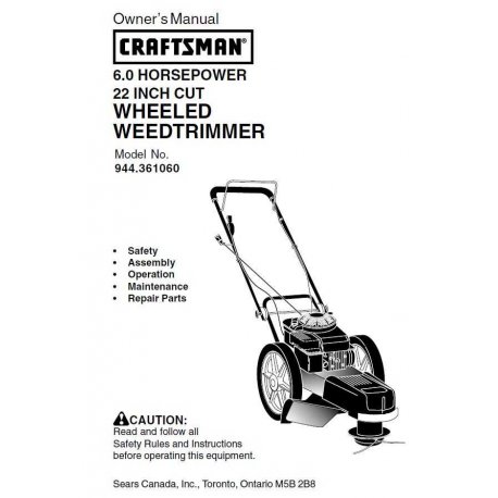 Craftsman lawn mower parts Manual 944.361060