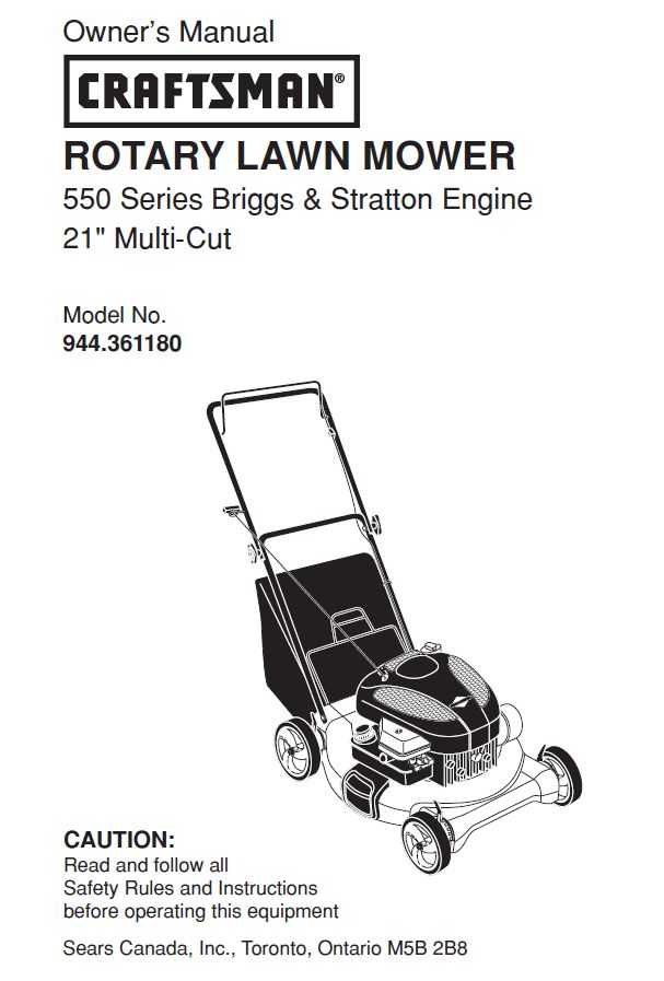 Craftsman 550 series silver edition lawn shop mower manual