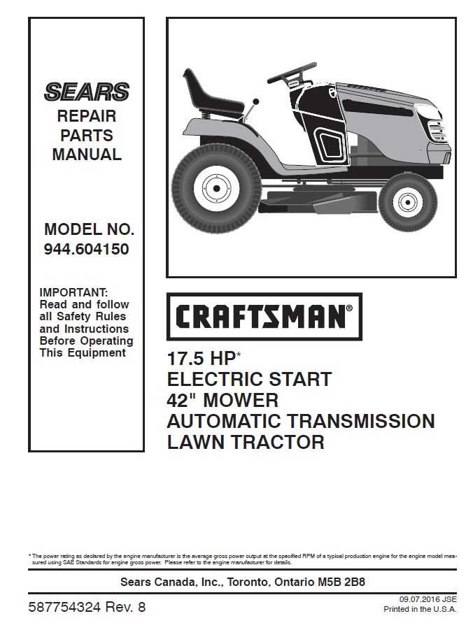 Craftsman 17.5 hp riding deals mower parts