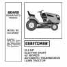 Craftsman Tractor Parts Manual 944.603620