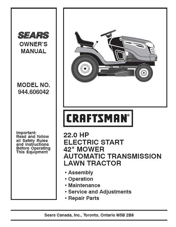 Craftsman Tractor Parts Manual 944 606042