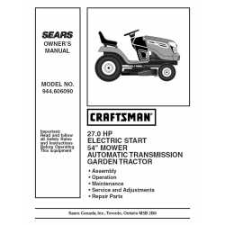 Manuel de pièces tracteur Craftsman 944.606090