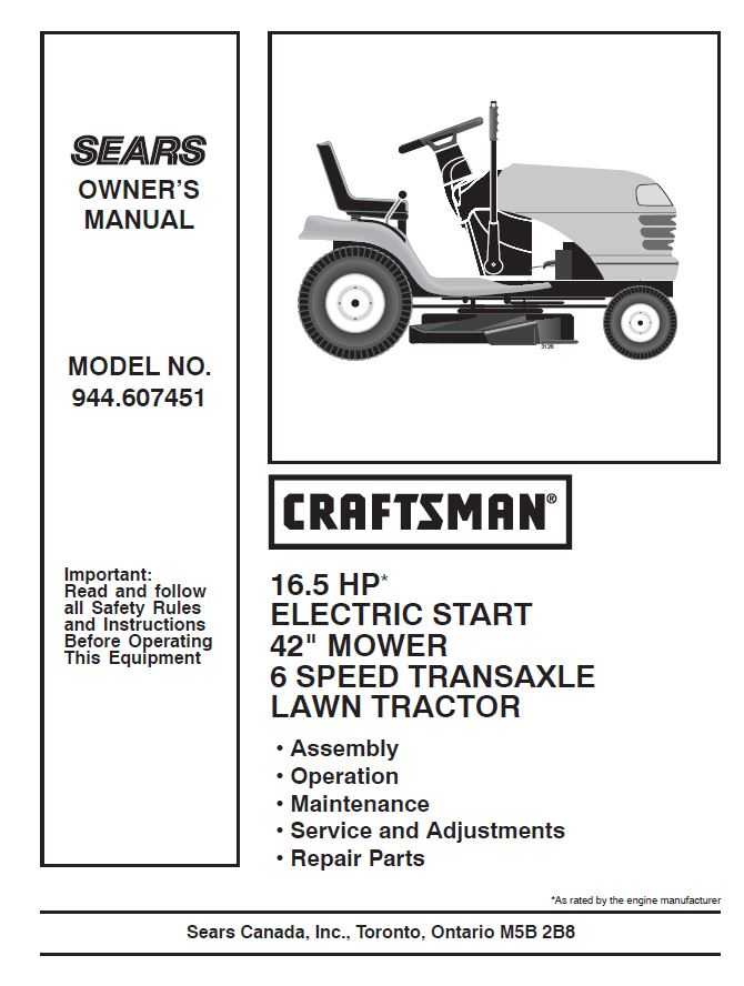 Craftsman lt1000 riding online mower manual