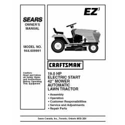 Manuel de pièces tracteur Craftsman 944.609891